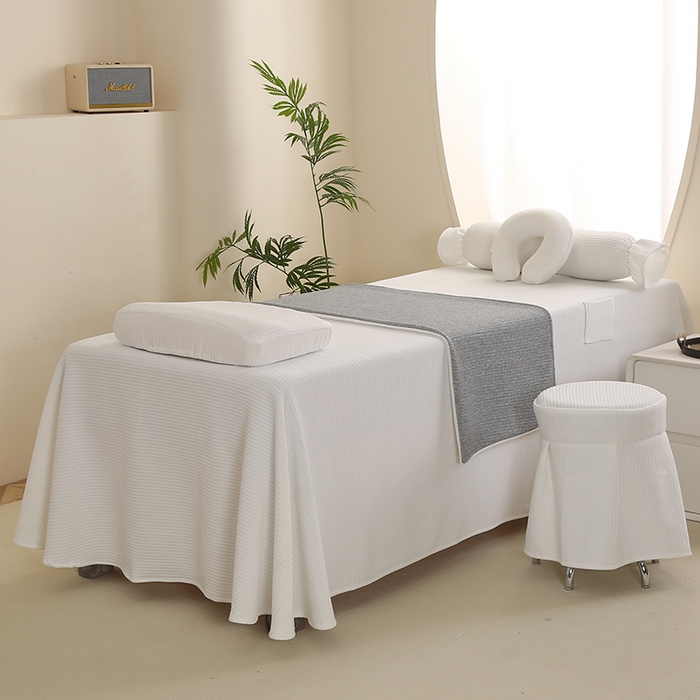 91家纺网 家纺一手货源 找家纺 （总）琪宝阁 2024新款莫代尔针织棉美 容床罩套件-点点