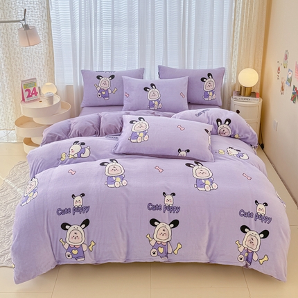 91家纺网 家纺一手货源 找家纺 仟网汇 2024直播爆款跑量牛奶绒四件套 乐淘淘