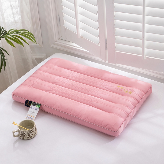 91家纺网 家纺一手货源 找家纺 佳尚枕芯 2024新款蚕丝乳胶功能低枕枕头枕芯 蚕丝乳胶低枕-粉色