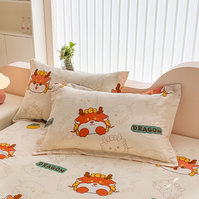 91家纺网 家纺一手货源 找家纺 绵庭家纺 2024新款全棉印花四件套 龙行大运