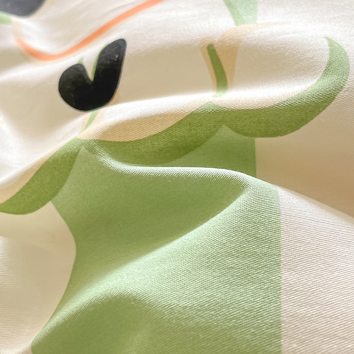 91家纺网 家纺一手货源 找家纺 绵庭家纺 2024新款全棉印花四件套 奶油狗 绿