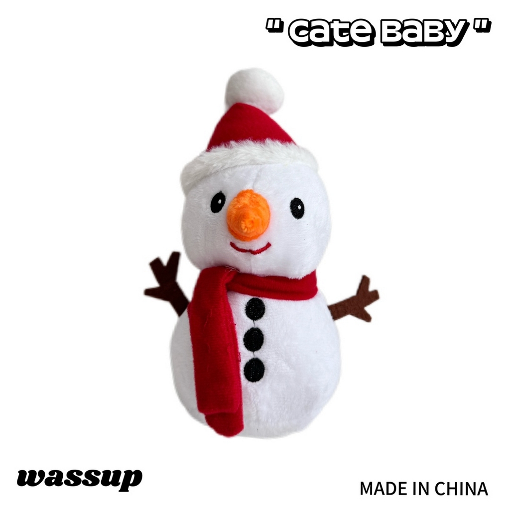 91家纺网 家纺一手货源 找家纺 慕绸家纺（原萌宝老粗布厂家） 2025新款直播间引流款福利款20cm左右玩偶 圣诞雪人