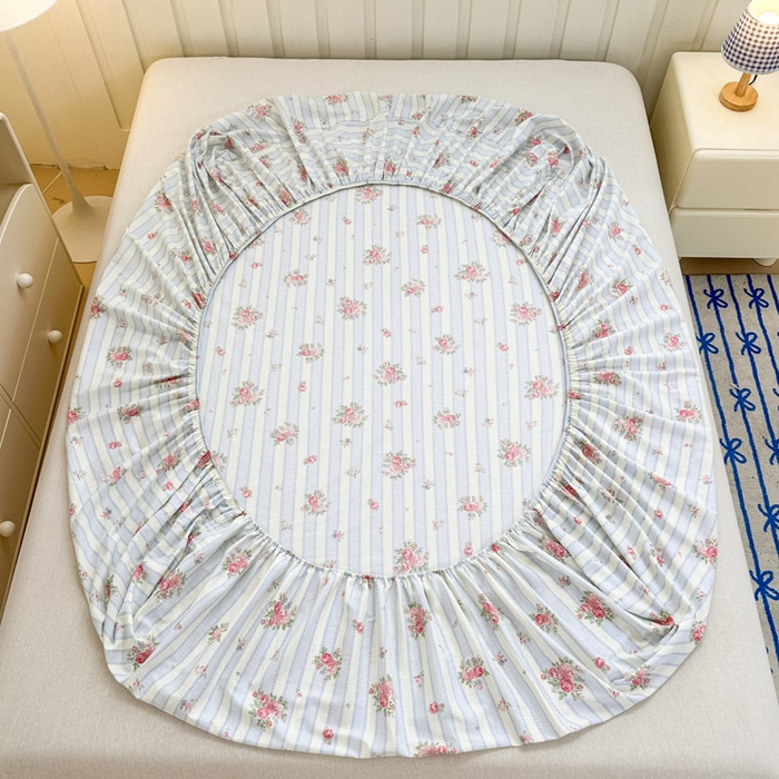 91家纺网 家纺一手货源 找家纺 绵庭家纺 2025新款全棉印花单床笠系列 海盐花海