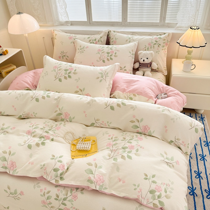 91家纺网 家纺一手货源 找家纺 绵庭家纺 2025新款全棉印花四件套系列 云岚