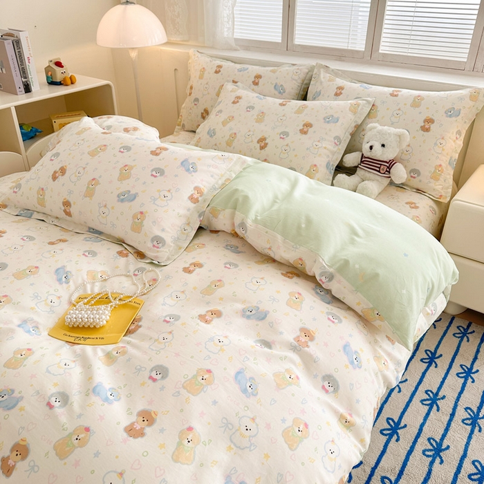 91家纺网 家纺一手货源 找家纺 绵庭家纺 2025新款全棉印花四件套系列 童趣绘彩