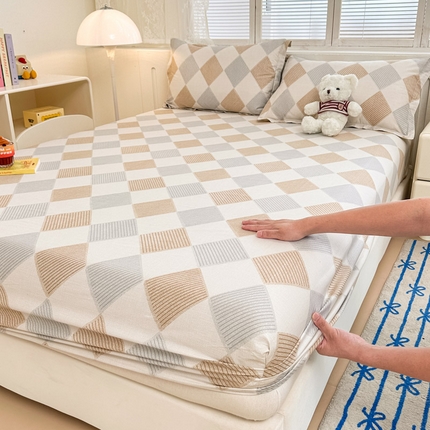 绵庭家纺 2025新款全棉印花单床笠系列 瑞吉斯-黄