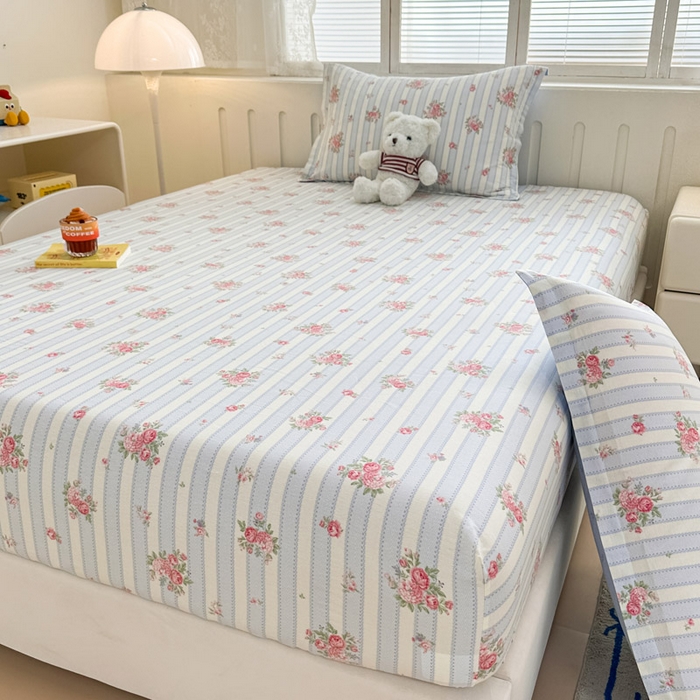 91家纺网 家纺一手货源 找家纺 绵庭家纺 2025新款全棉印花单床笠系列 海盐花海