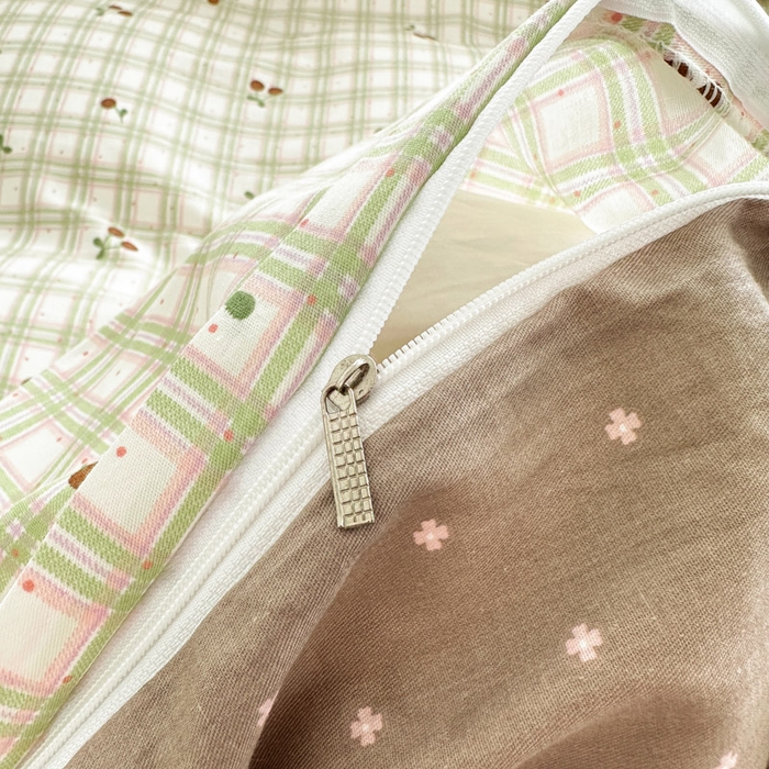 91家纺网 家纺一手货源 找家纺 绵庭家纺 2025新款全棉印花四件套系列 酸甜樱桃