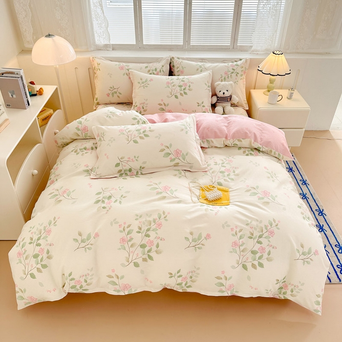 91家纺网 家纺一手货源 找家纺 绵庭家纺 2025新款全棉印花四件套系列 云岚