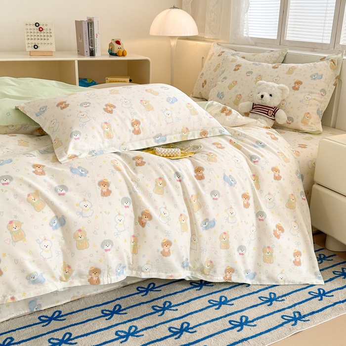 91家纺网 家纺一手货源 找家纺 绵庭家纺 2025新款全棉印花四件套系列 童趣绘彩