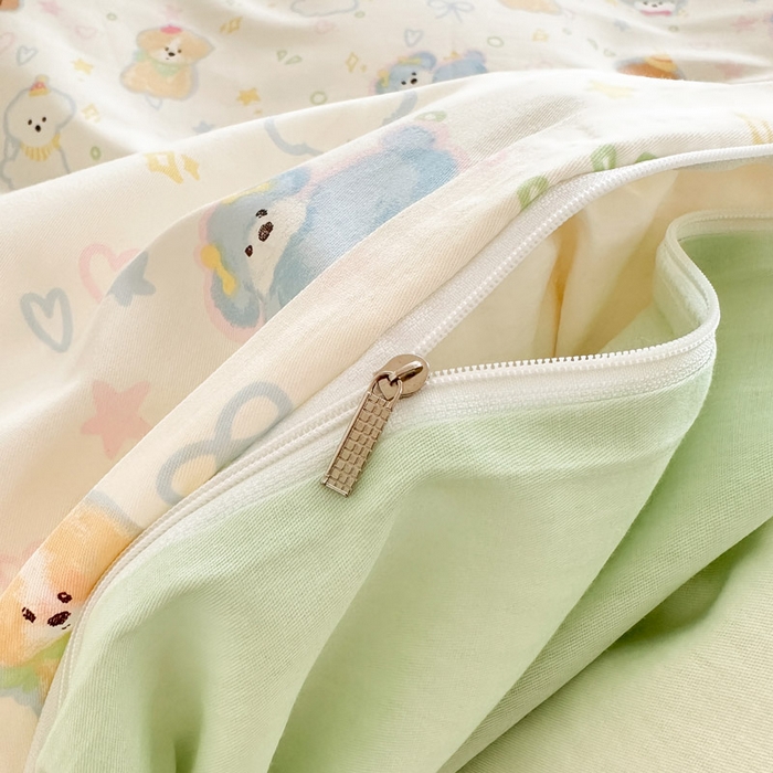 91家纺网 家纺一手货源 找家纺 绵庭家纺 2025新款全棉印花四件套系列 童趣绘彩