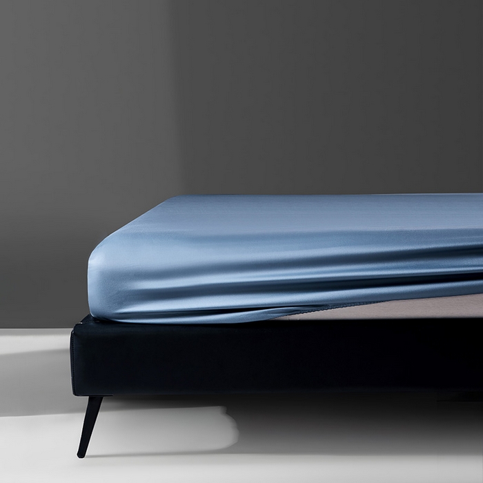 91家纺网 家纺一手货源 找家纺 轩和家居 2024新款A类70支长绒棉床笠 珐琅蓝