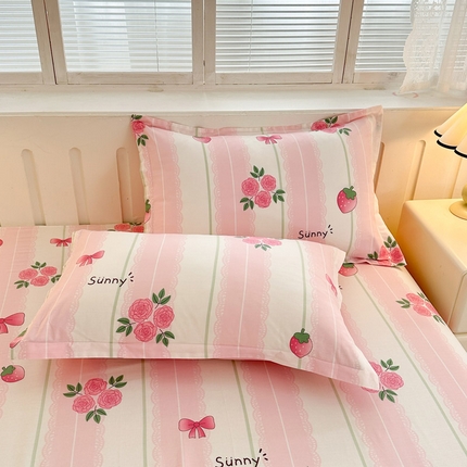 绵庭家纺 2025新款全棉印花单枕套系列 米娅