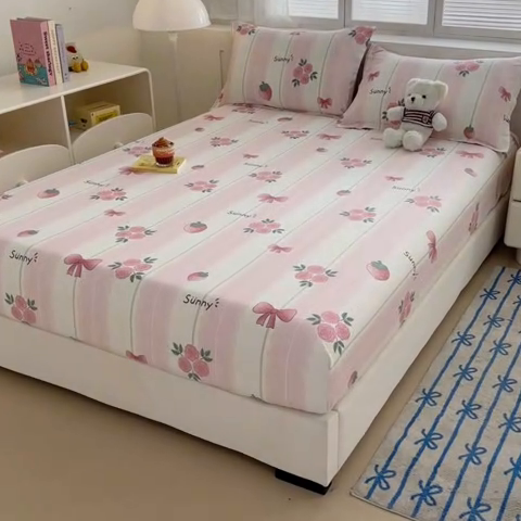 91家纺网 家纺一手货源 找家纺 绵庭家纺 2025新款全棉印花单床笠系列 米娅