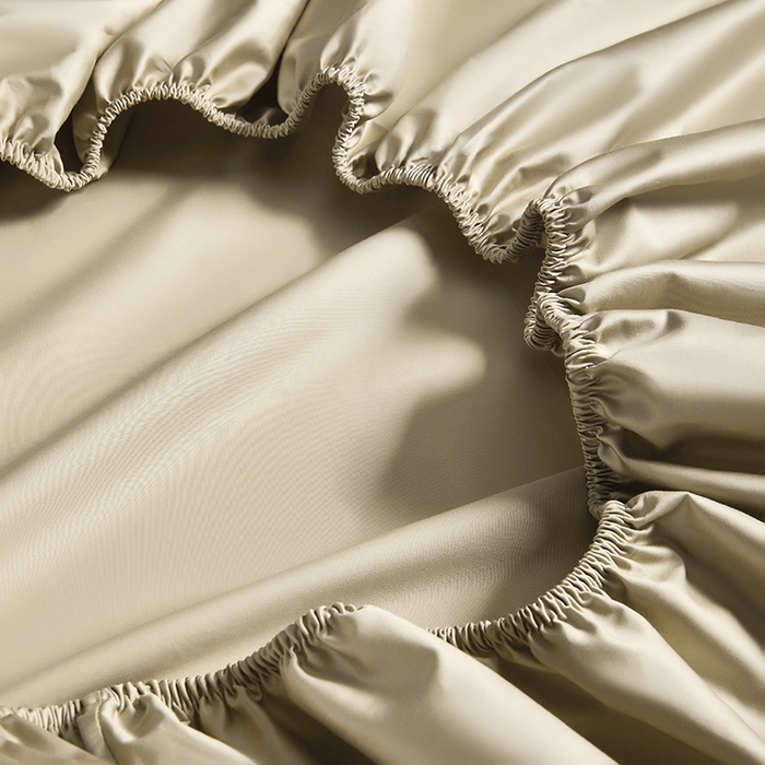 91家纺网 家纺一手货源 找家纺 轩和家居 2024新款A类70支长绒棉床笠 浮光金