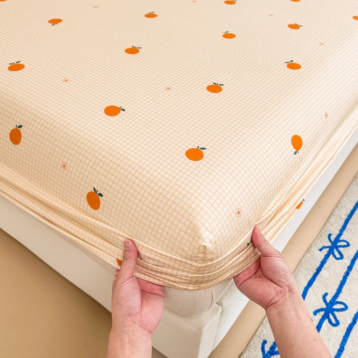 91家纺网 家纺一手货源 找家纺 绵庭家纺 2025新款全棉印花单床笠系列 甜桔