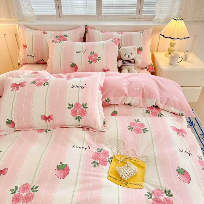 91家纺网 家纺一手货源 找家纺 绵庭家纺 2025新款全棉印花四件套系列 米娅