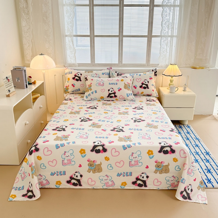 91家纺网 家纺一手货源 找家纺 绵庭家纺 2025新款全棉印花单床单系列 童趣涂鸦