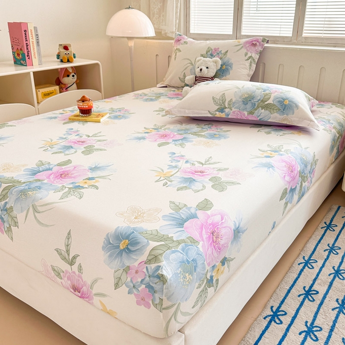 91家纺网 家纺一手货源 找家纺 绵庭家纺 2025新款全棉印花单床笠系列 明媚春晖