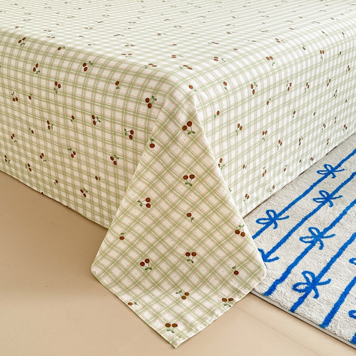 91家纺网 家纺一手货源 找家纺 绵庭家纺 2025新款全棉印花单床单系列 酸甜樱桃