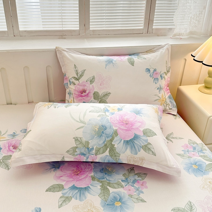 91家纺网 家纺一手货源 找家纺 绵庭家纺 2025新款全棉印花单枕套系列 明媚春晖