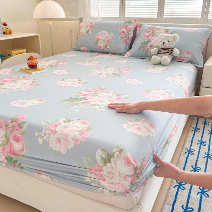 91家纺网 家纺一手货源 找家纺 绵庭家纺 2025新款全棉印花单床笠系列 灿烂时光