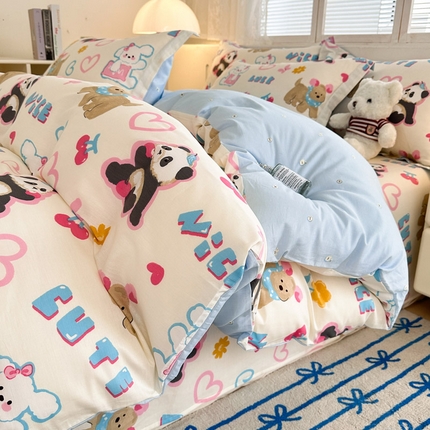 绵庭家纺 2025新款全棉印花四件套系列 童趣涂鸦