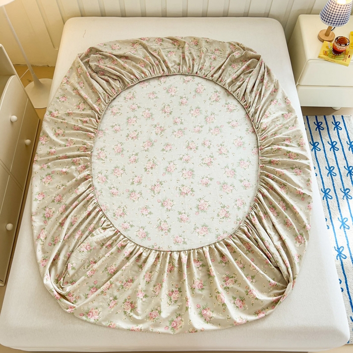 91家纺网 家纺一手货源 找家纺 绵庭家纺 2025新款全棉印花单床笠系列 杜若