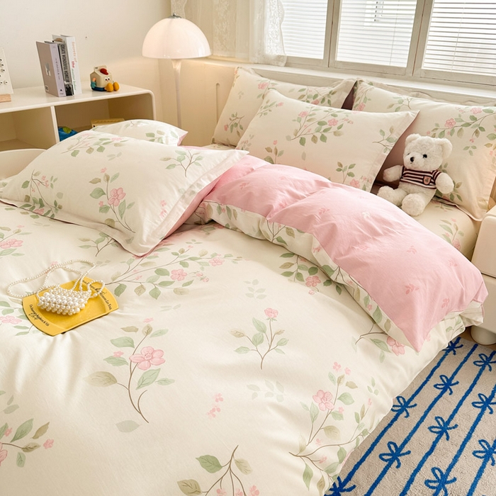 91家纺网 家纺一手货源 找家纺 绵庭家纺 2025新款全棉印花四件套系列 云岚