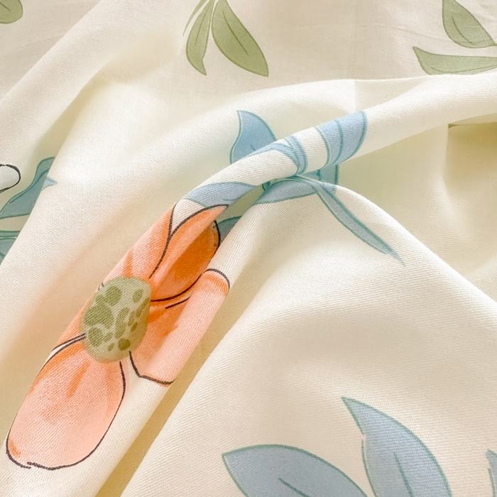 91家纺网 家纺一手货源 找家纺 绵庭家纺 2025新款全棉印花单床单系列 花语情怀