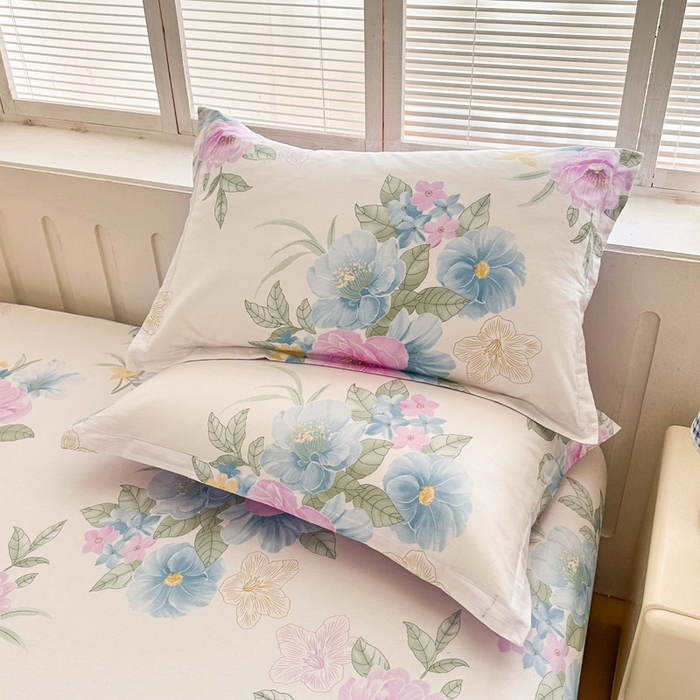 91家纺网 家纺一手货源 找家纺 绵庭家纺 2025新款全棉印花单枕套系列 明媚春晖