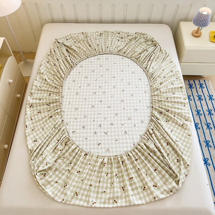 91家纺网 家纺一手货源 找家纺 绵庭家纺 2025新款全棉印花单床笠系列 酸甜樱桃