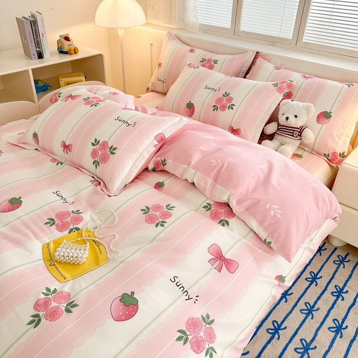 91家纺网 家纺一手货源 找家纺 绵庭家纺 2025新款全棉印花四件套系列 米娅