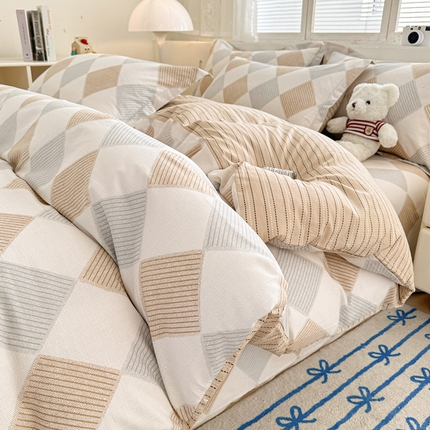 绵庭家纺 2025新款全棉印花四件套系列 瑞吉斯-黄