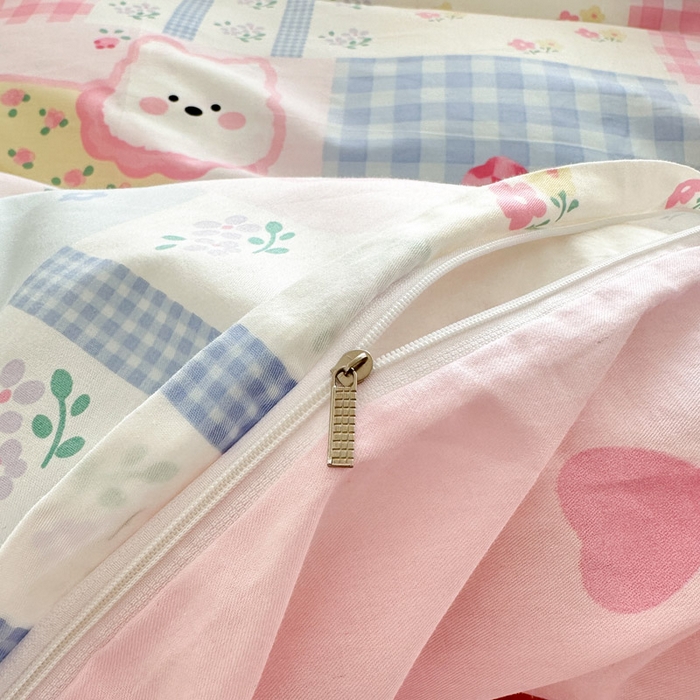 91家纺网 家纺一手货源 找家纺 绵庭家纺 2025新款全棉印花四件套系列 甜宠派队