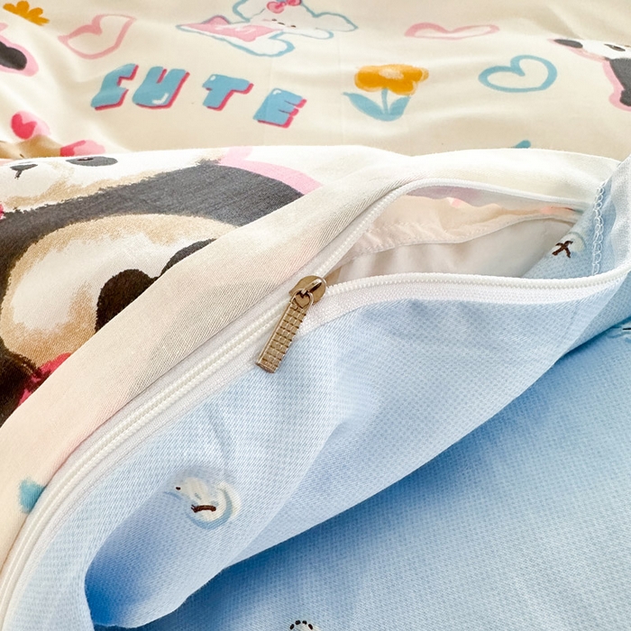 91家纺网 家纺一手货源 找家纺 绵庭家纺 2025新款全棉印花四件套系列 童趣涂鸦