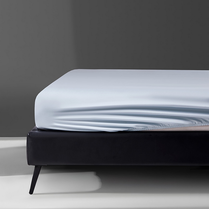 91家纺网 家纺一手货源 找家纺 轩和家居 2024新款A类70支长绒棉床笠 天青蓝