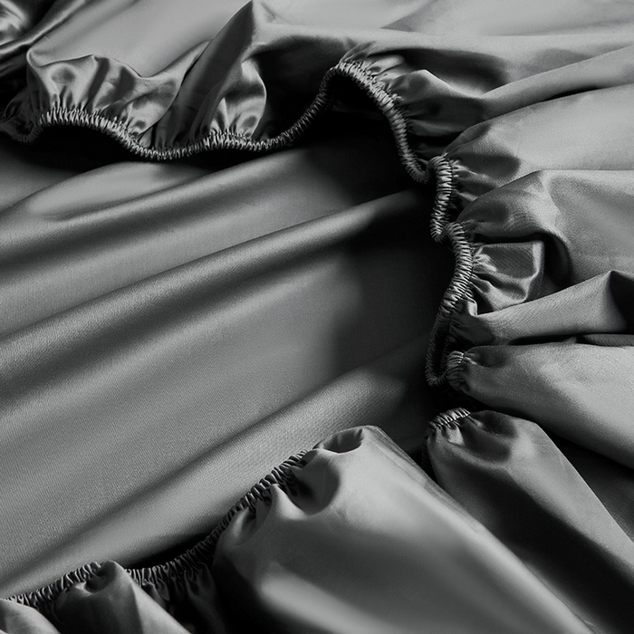 91家纺网 家纺一手货源 找家纺 轩和家居 2024新款A类70支长绒棉床笠 影月黑