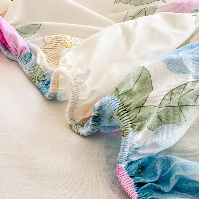 91家纺网 家纺一手货源 找家纺 绵庭家纺 2025新款全棉印花单床笠系列 明媚春晖