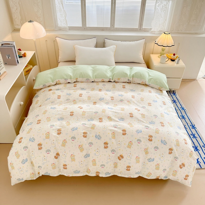 91家纺网 家纺一手货源 找家纺 绵庭家纺 2025新款全棉印花单被套系列 童趣绘彩