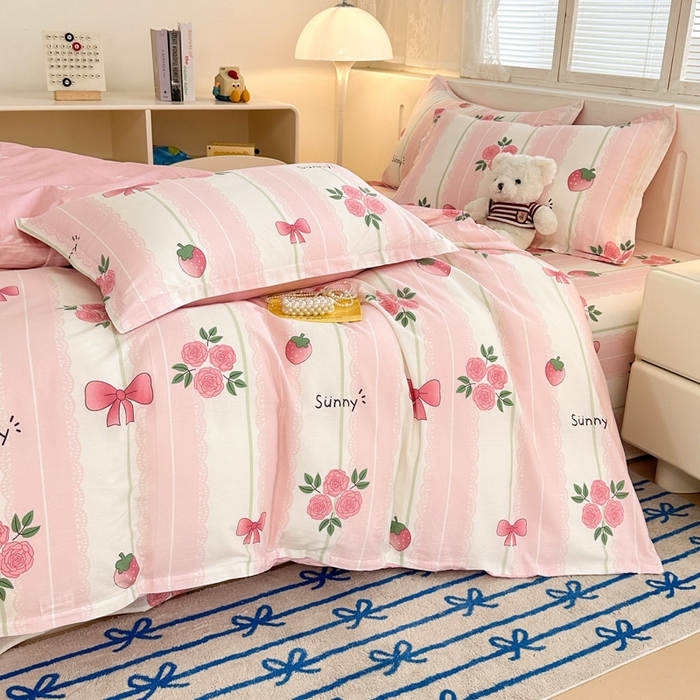 91家纺网 家纺一手货源 找家纺 绵庭家纺 2025新款全棉印花四件套系列 米娅