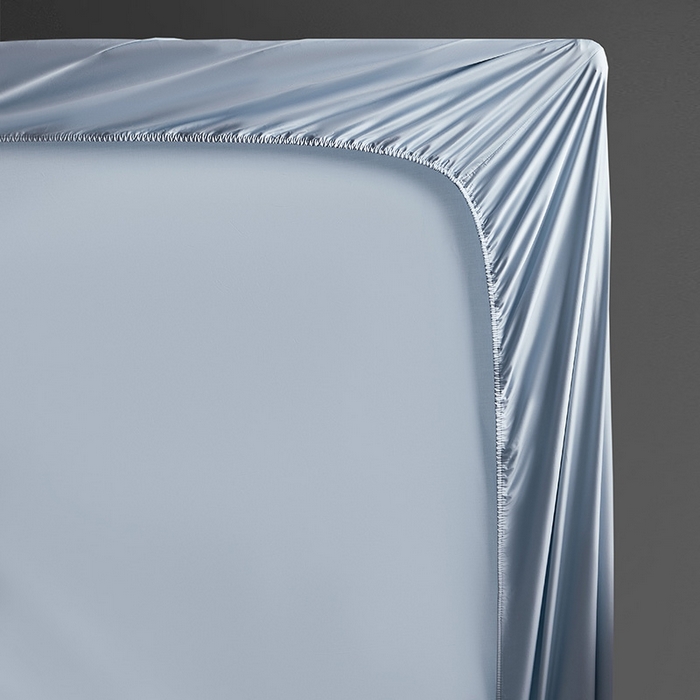 91家纺网 家纺一手货源 找家纺 轩和家居 2024新款A类70支长绒棉床笠 天青蓝