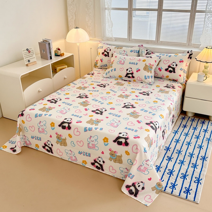 91家纺网 家纺一手货源 找家纺 绵庭家纺 2025新款全棉印花单床单系列 童趣涂鸦