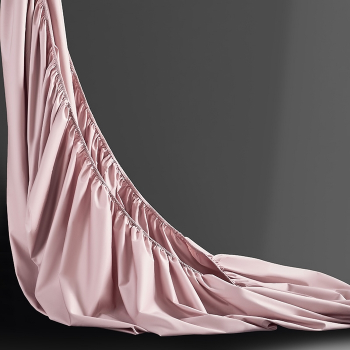 91家纺网 家纺一手货源 找家纺 轩和家居 2024新款A类70支长绒棉床笠 画眉粉