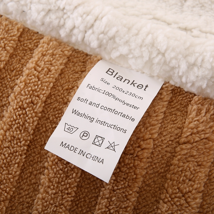 91家纺网 家纺一手货源 找家纺 巴木赫 2024新款舒棉绒点点塔芙绒双层羊羔绒毯 黄棕