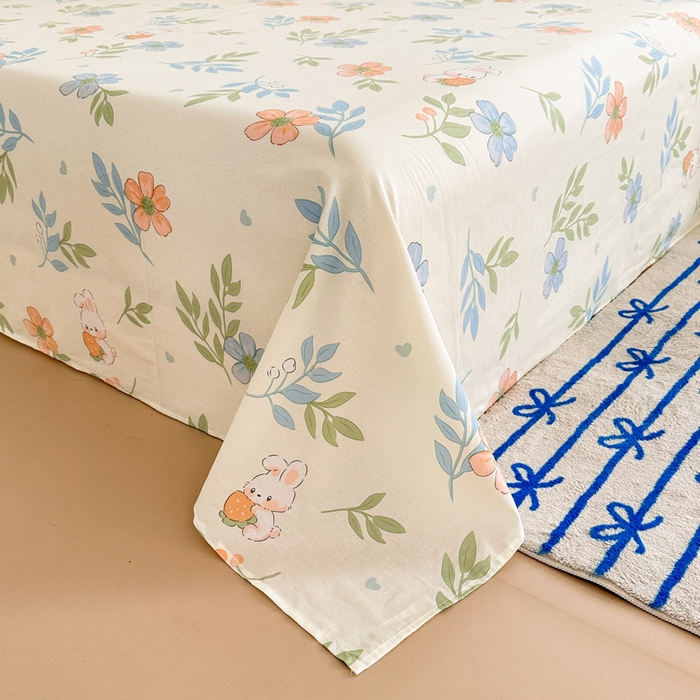 91家纺网 家纺一手货源 找家纺 绵庭家纺 2025新款全棉印花单床单系列 花语情怀