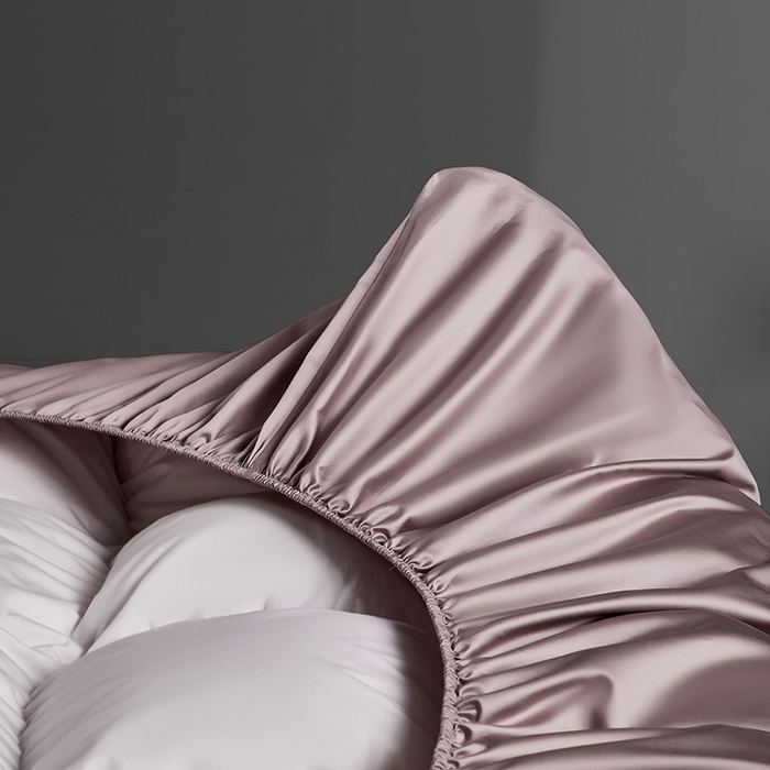 91家纺网 家纺一手货源 找家纺 轩和家居 2024新款A类70支长绒棉床笠 山茶色