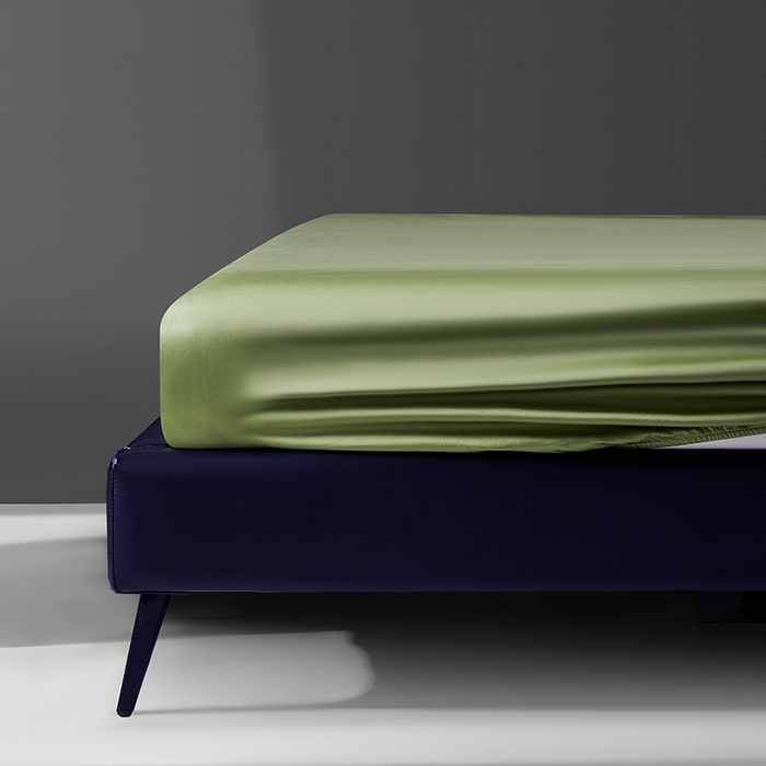 91家纺网 家纺一手货源 找家纺 轩和家居 2024新款A类70支长绒棉床笠 韶华绿