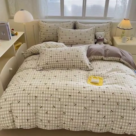 91家纺网 家纺一手货源 找家纺 绵庭家纺 2025新款全棉印花四件套系列 酸甜樱桃