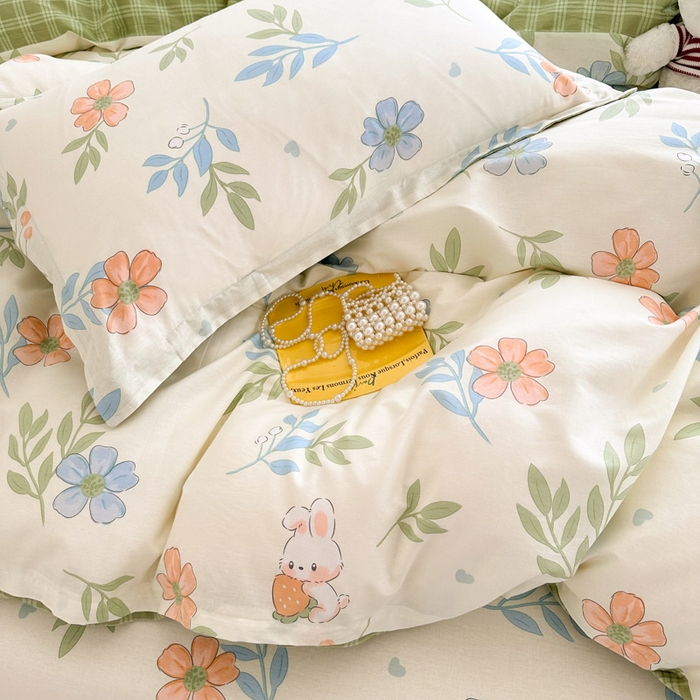 91家纺网 家纺一手货源 找家纺 绵庭家纺 2025新款全棉印花四件套系列 花语情怀